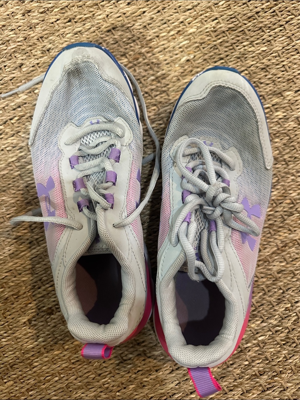Under Armour Kids Gray, Pink & Purple Sneakers